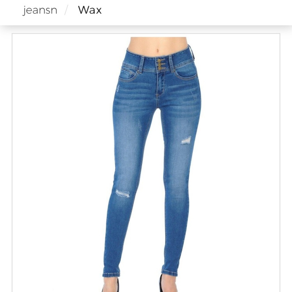 Wax jean Butt I ❤️ you jeans destroyed